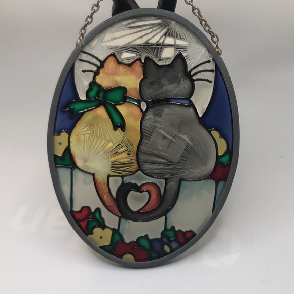 Joan Baker Designs Suncatcher Stained Glass Decor for Cat lovers Heart - Picture 3 of 9